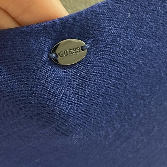 Used guess blue dress with one side longer than other detail on the bottom - Picture 4 of 4